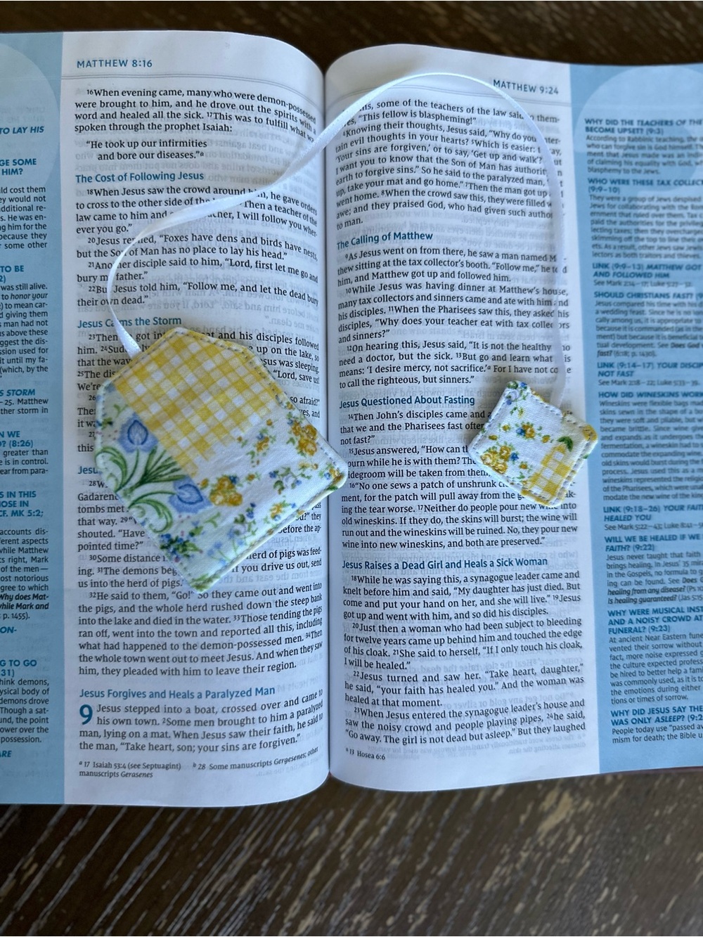 Handmade fabric bookmark